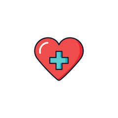 Obraz premium Heart with Medical Cross Icon vector illustration