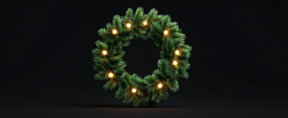 A radiant holiday wreath shines like a joyful star against a simple backdrop.