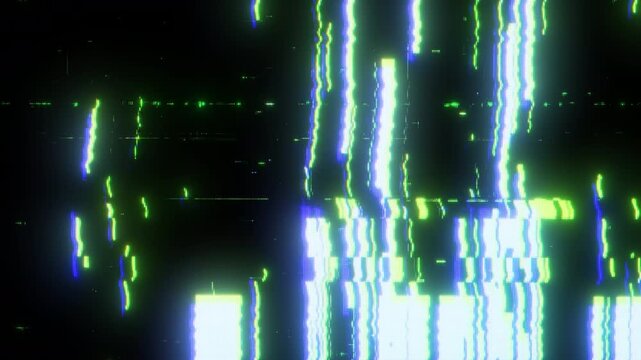 Retro TV Glitch Video digital effects form an abstract vintage analog noise pattern &mdash; ideal for retro, technology and background design and video transitions.