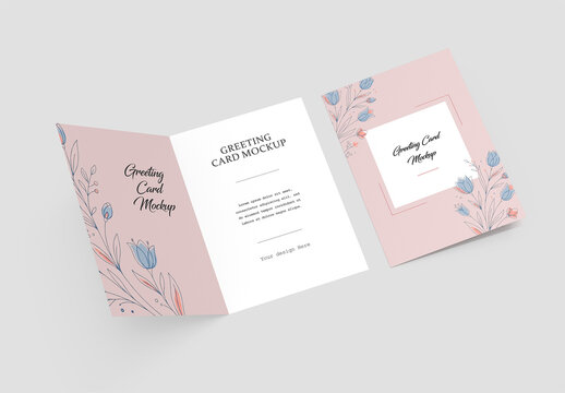Two Greeting Card Mockup Set