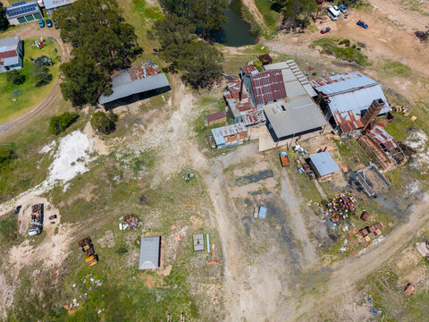 Aerial view of the old Glen Innes Brickworks