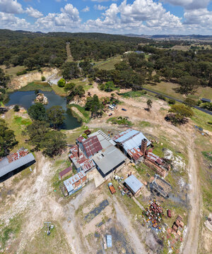 Aerial view of the old Glen Innes Brickworks