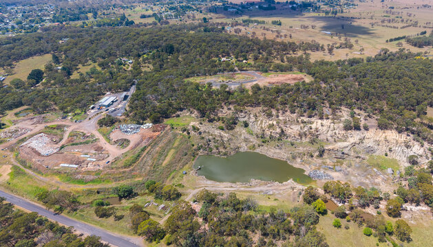 Aerial view of Glen Innes Landfill in Northern New South Wales