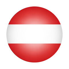 Obraz premium The flag of austria in a circular shape isolated on transparent background
