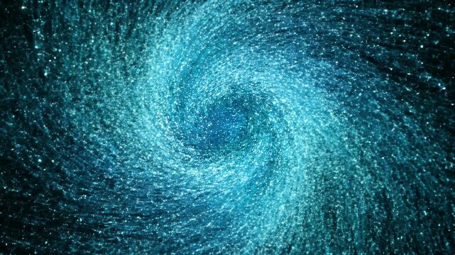 Abstract swirling composition of blue, light particles. Deep space, galactic, or cosmic imagery
