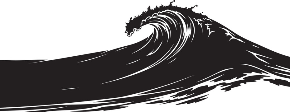 Vector black wave illustration for design and marketing