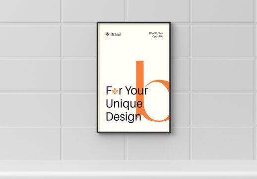 Editable Brick Wall Frame Mockup