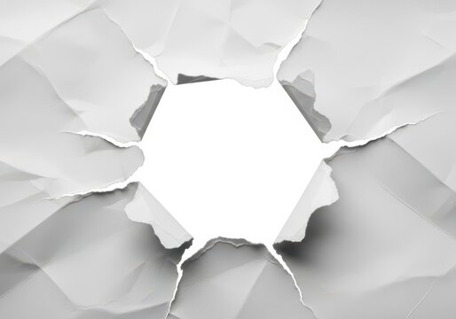 Torn paper with a white center