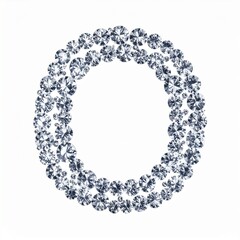 Obraz premium Letter O made out of small diamonds on a solid white background