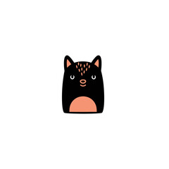 Fototapeta premium Cute Black Cat Graphic on White Background vector illustration