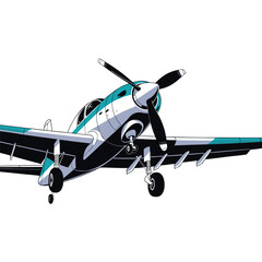 Vintage yellow and red biplane flying isolated on white background. © kjyong