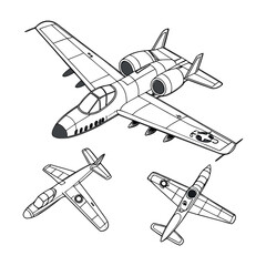 Vintage biplane isolated on white background flying aircraft illustration. © kjyong