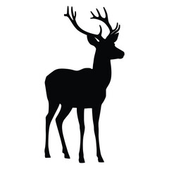 Fototapeta premium Majestic Deer Stag Silhouette Vector Illustration