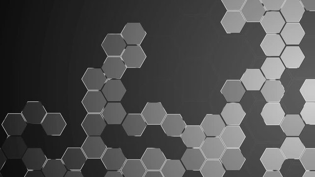 Abstract hexagonal tech pattern shape background animation