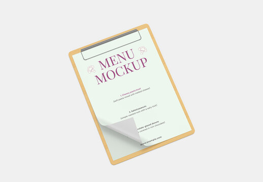 Restaurant Menu Card Mockup