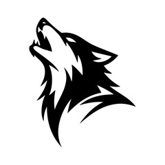Logotipo con un dibujo sencillo con líneas de la cabeza de un lobo aullando  © teracreonte