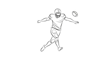 Fototapeta premium American Football Player Kicking Ball in Game Action.