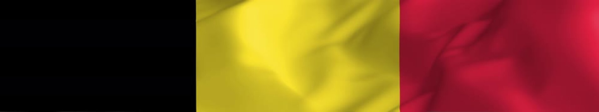 Belgium national flag with vertical black yellow red tricolor stripes | Widescreen Loop