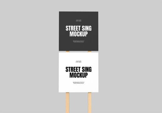 Digital Advertising Street Sign Mockup