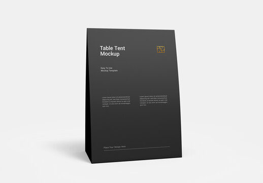 Editable Table Tent Mockup PSD
