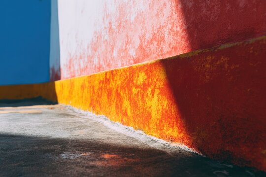 日中の都市環境の壁に明るい色