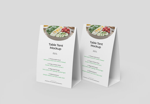 Table Tent Display Food Mockup PSD