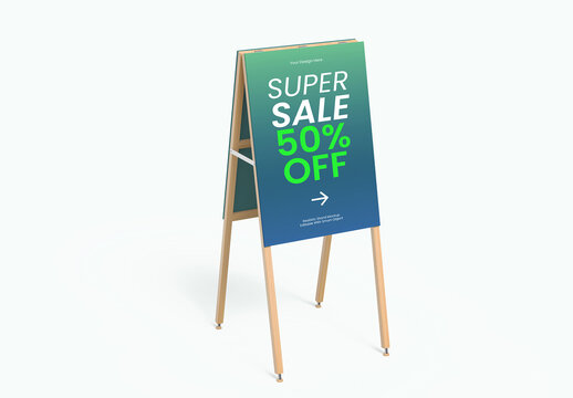 Editable A-Stand Sale Board Mockup