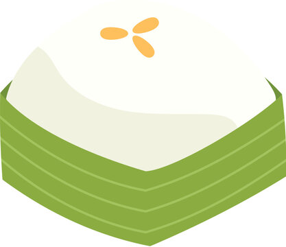 Thai coconut pudding with panda illustration