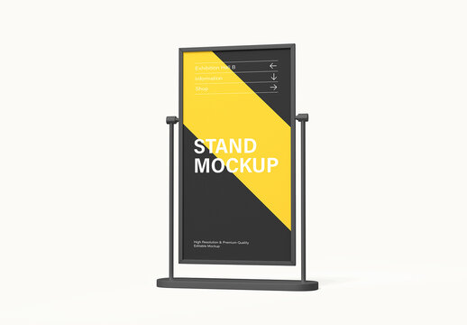 Metal Signage Stand Mockup