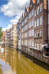 Naklejka premium View of a canal in Amsterdam, The Netherlands