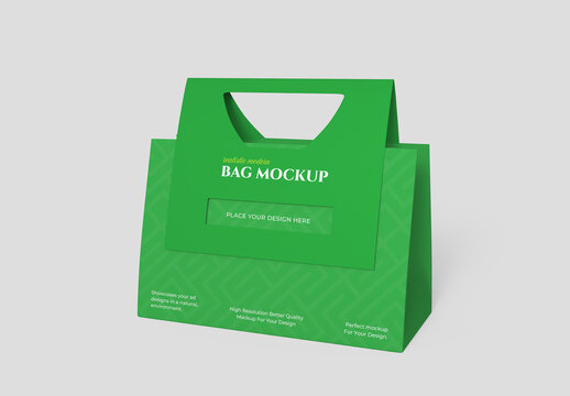 Paper Bag with Carry Box Mockup