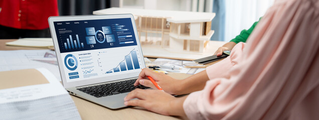 Business data dashboard provide business intelligence analytic for marketing strategy planning...