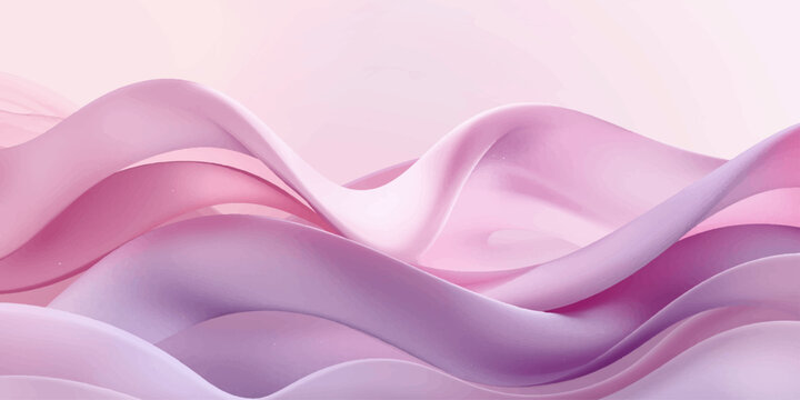 Luxurious pink and purple satin fabric background featuring smooth flowing waves and soft silk textures in a light violet textile pattern for a decorative cloth backdrop illustration