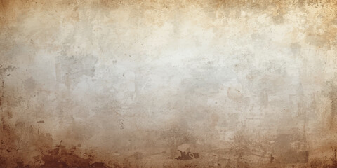 Obraz premium A vintage aged parchment with a stained brown grunge texture and an ancient worn pattern creates a blank retro backdrop for antique art design