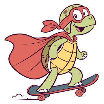 Skateboarding Turtle Hero
