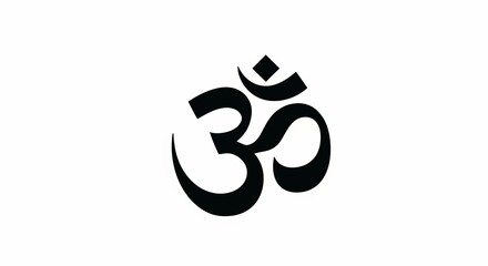 Obraz premium Om Symbol Icon, Sacred Aum Sign of Hinduism Spiritual Meditation Symbol
