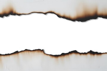 Fototapeta premium Paper with burnt edges on a white background