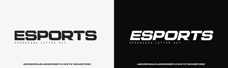 Esports Modern Bold Font. Regular Italic Number Typography urban style alphabet fonts for fashion, sport, technology, digital, movie, logo design, vector illustration  © fonteraa