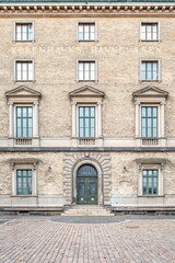 Obraz premium Kobenhavns Havnevaesen (Copenhagen Port Authority), Denmark, Neoclassical Brick Facade