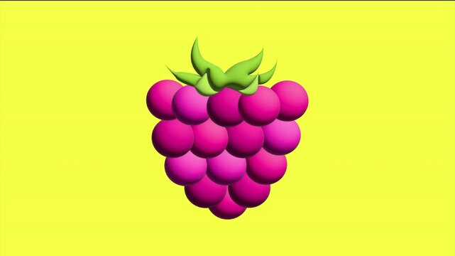 Animation of the creation of bright, juicy raspberries
