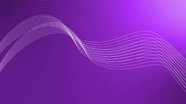 Abstract flowing wave lines background animation, Flowing white curved lines creating a minimalist wave pattern