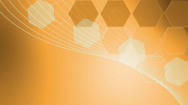 Modern hexagon shape line wave gradient background animation