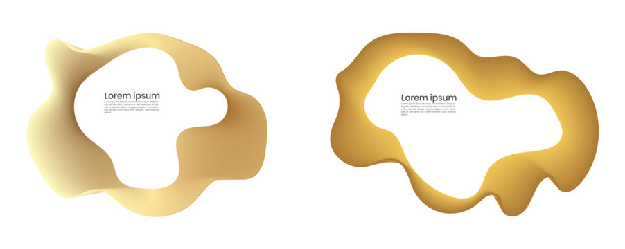 Golden abstract shapes with placeholder text