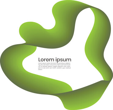 Green gradient ribbon banner with lorem ipsum text