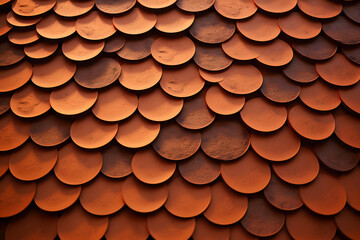 Orange clay tile roof. The roof of the building is made of clay tiles