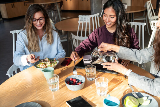 Businesswomen enjoying break and empowering each other