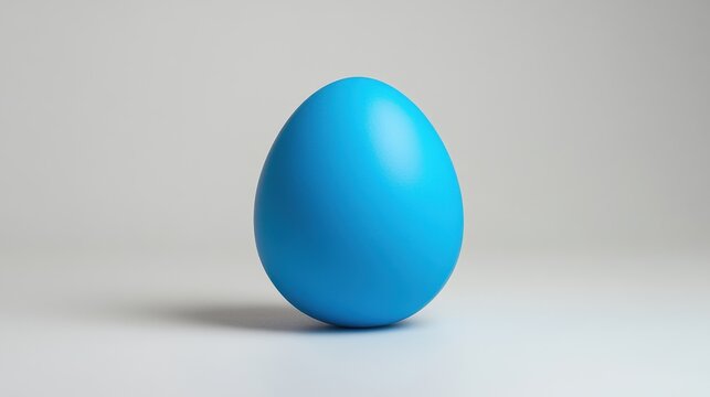 Single Blue Unhatched Robin Egg Isolated