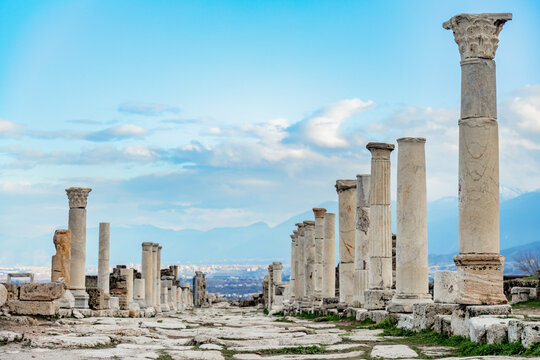 Ancient ruins of Laodicea in Turkey's historical landscape
