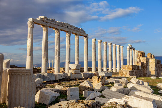 Ancient ruins of Laodicea in Turkey under blue sky