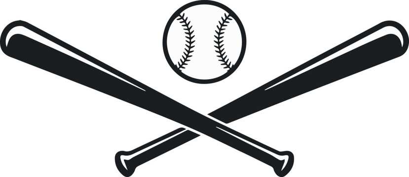 Baseball bats and ball equipment icons